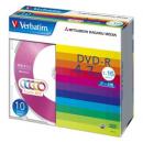 Verbatim DHR47JM10V1 DVD-R 4.7GB PCデータ用 16倍速対応 10枚スリムケース入り カラーミックス