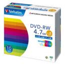 Verbatim DHW47NP10V1 DVD-RW 4.7GB PCデータ用 2倍速対応 10枚スリムケース入り ワイド印刷可能