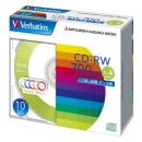 Verbatim SW80QM10V1 CD-RW 700MB PCデータ用 4倍速 10枚スリムケース入り カラーミックス