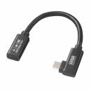 サンワサプライ KU-5GCCP100ENL01 USB5Gbps Type-C延長ケーブル（L型・PD100W・0.1m）