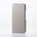 ELECOM PM-P251PLFMGGB Google Pixel 9a/ソフトレザーケース/薄型/磁石付/MAGKEEP/グレージュ