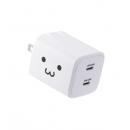 ELECOM MPA-AC10640WF AC充電器/スマホ・タブレット用/USB PD/40W/USB-C×2/スイングプラグ/しろちゃん