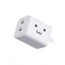 ELECOM MPA-AC10945WF AC充電器/スマホ・タブレット用/USB PD/45W/USB-C×2/スイングプラグ/しろちゃん