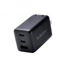 ELECOM MPA-AC10367BK ノートPC用ACアダプター/USB充電器/USB PD/67W/USB-C×2/USB-A×1/スイングプラグ/ブラック