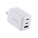 ELECOM MPA-AC10367WH ノートPC用ACアダプター/USB充電器/USB PD/67W/USB-C×2/USB-A×1/スイングプラグ/ホワイト