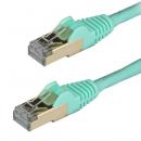 StarTech.com 6ASPAT1MAQ カテゴリ6A対応LANケーブル(1m/アクア)Cat6ASTP(シールドツイストペア)ケーブルツメ折れ防止カバー付き