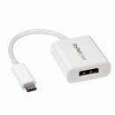 StarTech.com CDP2DPW USB-C-DisplayPort変換アダプタ4K/60HzホワイトUSBType-C(オス)-ディスプレイポート(メス)Thunderbolt3ポート互換