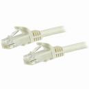 StarTech.com N6PATC15MWH 15mカテゴリー6LANケーブルホワイトRJ45モールディングコネクタ(ツメ折れ防止カバー付き)ギガビットイーサネット対応Cat6UTPケーブル