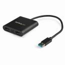 StarTech.com USB32HD2 USB3.0接続2ポートHDMIアダプタ4K/30Hz対応USB-A(オス)-2xHDMI(メス)