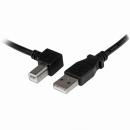 StarTech.com USBAB1ML 1mUSB2.0ケーブルタイプA(オス)-タイプB/L型左向き(オス)ブラック