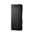 ELECOM PM-X251PLFUBK Xperia 1 VII/ソフトレザーケース/薄型/磁石付/ブラック