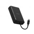 ELECOM DE-C63-10000BK モバイルバッテリー/リチウムイオン電池/10000mAh/USB PD/20W/USB-C/USB-Cケーブル一体/ブラック