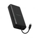 ELECOM DE-C64-20000BK モバイルバッテリー/リチウムイオン電池/20000mAh/USB PD/20W/USB-C/USB-Cケーブル一体/ブラック