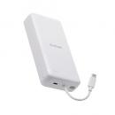 ELECOM DE-C64-20000WH モバイルバッテリー/リチウムイオン電池/20000mAh/USB PD/20W/USB-C/USB-Cケーブル一体/ホワイト