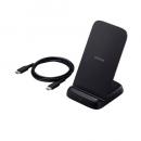 ELECOM W-QS11BK Qi規格対応ワイヤレス充電器/最大出力12W/スタンドタイプ/EPP規格対応/3枚コイル/ブラック