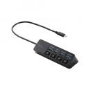 ELECOM U3HC-S040BK USBHUB/Type-C/USB5Gbps/個別スイッチ付/バスパワー/4ポート/30cm/ブラック