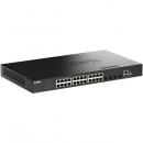 D-Link(ディーリンク) DGS-1530-28P/A1 DGS-1530-28P ギガビットL2スタッカブルスマートマネージドスイッチ、PoE+対応(最大370W給電)、10/100/1000BASE-Tポート(PoE+対応)×24、10G SFP+スロット×4、LLW保証対象