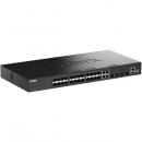 D-Link(ディーリンク) DGS-1530-28SC/A1 DGS-1530-28SC ギガビットL2スタッカブルスマートマネージドスイッチ、SFPスロット×24、10G SFP+スロット×4(10/100/1000BASE-Tコンボポート×4)、LLW保証対象