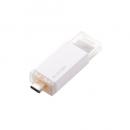 ELECOM ESD-ESK0250GWH 外付けSSD/USB10Gbps対応/ノック式/自動シャッター/コネクタ保護/Type-C/250GB/ホワイト