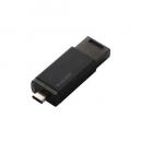 ELECOM ESD-ESK1000GBK 外付けSSD/USB10Gbps対応/ノック式/自動シャッター/コネクタ保護/Type-C/1TB/ブラック