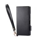 ELECOM PM-S252PLFY4BK AQUOS R10/ソフトレザーケース/磁石付/耐衝撃/ハンドストラップ付/ブラック