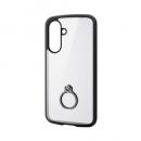 ELECOM PM-G254TSLFCRBK Galaxy A36 5G/ハイブリッドケース/TOUGH SLIM LITE/フレームカラー/背面クリア/リング付き/ストラップシート付属/ブラック