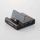 ELECOM DST-P060BPGY Type-Cドッキングステーション/スマホスタンド型/USB-A×2/USB-C×1/HDMI(4K60Hz)/SD+microSD/グレー