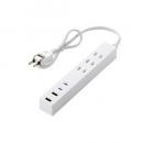 ELECOM T-U08-3A2C205WH USBタップ/USB-C×2/USB-A×2/AC×3/27W/0.5m/ホワイト
