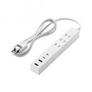 ELECOM T-U08-3A2C215WH USBタップ/USB-C×2/USB-A×2/AC×3/27W/1.5m/ホワイト