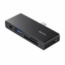 サンワサプライ ADR-5TCSDP3BK USB 5Gbps Type-C カードリーダー（USB2ポート搭載）