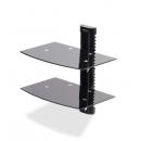StarTech.com 2B-WALL-MOUNT-SHELF 壁掛けAVラック/2段タイプ/耐荷重各7kg/強化ガラス/高さ調整可能/ウォールマウント 収納棚 ウォールシェルフ
