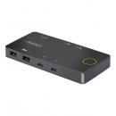 StarTech.com C2-H46-UC2-PD-KVM KVMスイッチ/2ポート/USB-C/1画面/4K60Hz HDMI DP Alt/100W PD/PC切替器 2台用