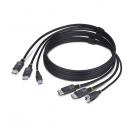 StarTech.com DDU1226-KVM-CABLE KVMケーブル/1.8m/デュアルDisplayPort + USB Type-A & B/4K60Hz/PC切替器用