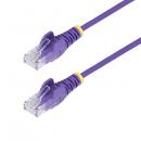 StarTech.com N6PAT15MPLS CAT6 LANケーブル/スリム/15m/パープル/PoE/スナッグレス/より線/カテゴリ6 イーサネットケーブル