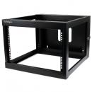 StarTech.com RK619WALLOH サーバーラック/オープンフレーム/壁掛け型/19インチ/6U/4ポスト/奥行50.2cm/耐荷重49kg/ヒンジ機構