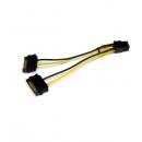 StarTech.com SATPCIEXADAP SATA電源ケーブル/15.2cm/1x 6ピンPCIe電源 - 2x 15ピンSATA/PCIe変換アダプターケーブル