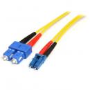 StarTech.com SMFIBLCSC1 光ファイバー ケーブル/OS1 シングルモード/1m/LC-SC/2芯/デュプレックス/LSZH/イエロー/オプティカル