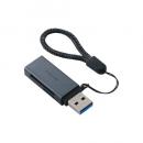 ELECOM MR3-D20BK メモリリーダ/USB-Aコネクタ/直挿しタイプ/USB 5Gbps/SD+microSD用/ブラック