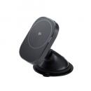 ELECOM W-QC12BK Qi2規格対応ワイヤレス充電器/車載ホルダー/マグネット吸着/15W/ゲル吸盤/ブラック