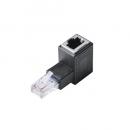 ELECOM LD-RJ45U5ELUBK RJ45中継コネクタ/Cat5e対応/L字/上向き/UTP/ブラック