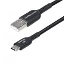 StarTech.com USB2AC30CMBK USB 2.0 Type-A - Type-Cケーブル/30cm/3A 15W/ブラック/USB充電器対応 充電コード