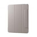ELECOM TB-A25XWVFCGB 13インチiPad Air(M2)/フラップケース/薄型軽量/背面クリア/フレームカラー/グレージュ
