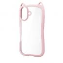 ELECOM PM-A25AFCCATPN iPhone 17/ハイブリッドケース/フレームカラー/CAT/メタルステッカー付/サクラ