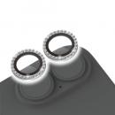 ELECOM PM-A25AFLLGRSV iPhone 17/iPhone 16/iPhone 16 Plus/カメラレンズガラスフィルム/ラインストーン/シルバー