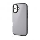 ELECOM PM-A25AHVCKKBK iPhone 17/ハイブリッドケース/極限/マットブラック(ラバーコート)/メタルステッカー付/ブラック