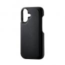 ELECOM PM-A25APLORFBK iPhone 17/背面フラップケース/ブラック