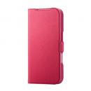 ELECOM PM-A25CPLFUJPND iPhone 17 Pro/手帳型ケース/薄型/磁石付/フラワーズ/ディープピンク