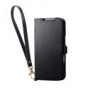 ELECOM PM-A25CPLFY4BK iPhone 17 Pro/手帳型ケース/磁石付/耐衝撃/ハンドストラップ付/ブラック