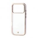 ELECOM PM-A25CUCTMLPN iPhone 17 Pro/ソフトケース/メタリックライン/メタルステッカー付/ピンク