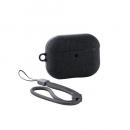 ELECOM AVA-AP07CCBK AirPods Pro 3対応ファブリックケース/ストラップ付/ブラック